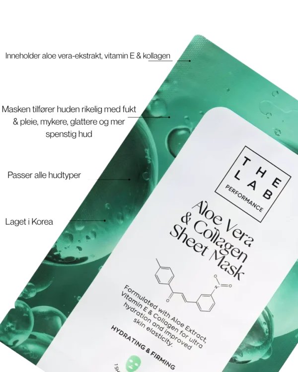 The Lab Performance Aloe Vera & Collagen Sheet Mask – bilde 5