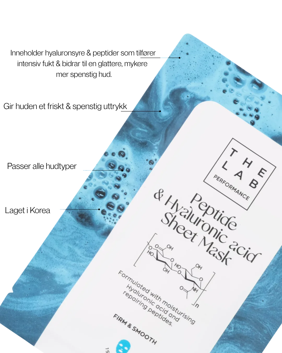The Lab Performance Peptides & Hyaluronic Acid Sheet Mask – bilde 3