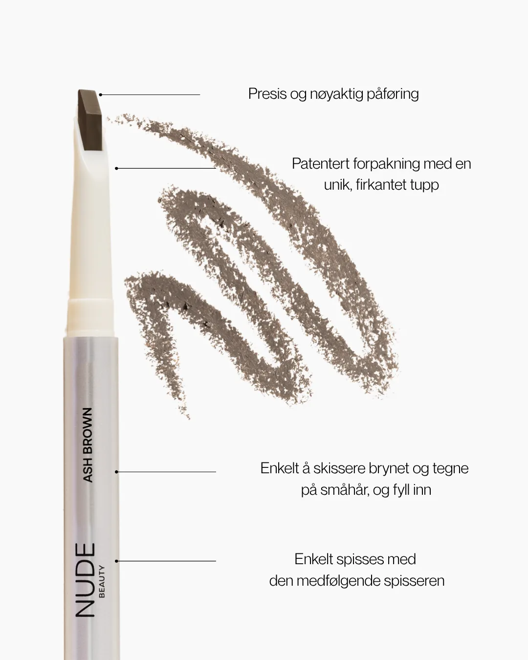 Nude Beauty High Define Brow Pencil Ash Brown