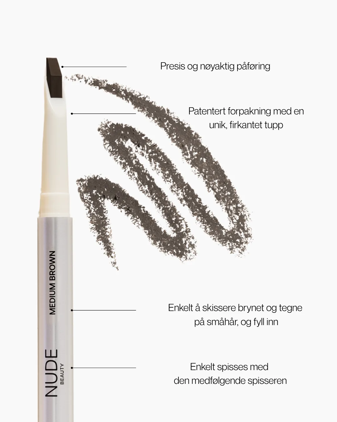 Nude Beauty High Define Brow Pencil Medium Brown