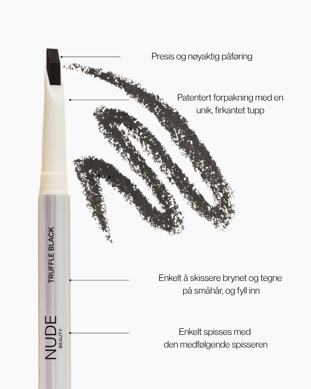 Nude Beauty High Define Brow Pencil Truffle Black