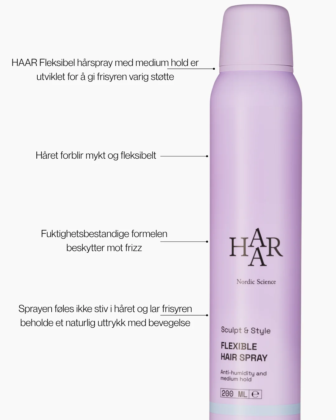 HAAR Nordic Sculpt & Style Flexible Hair Spray – bilde 8
