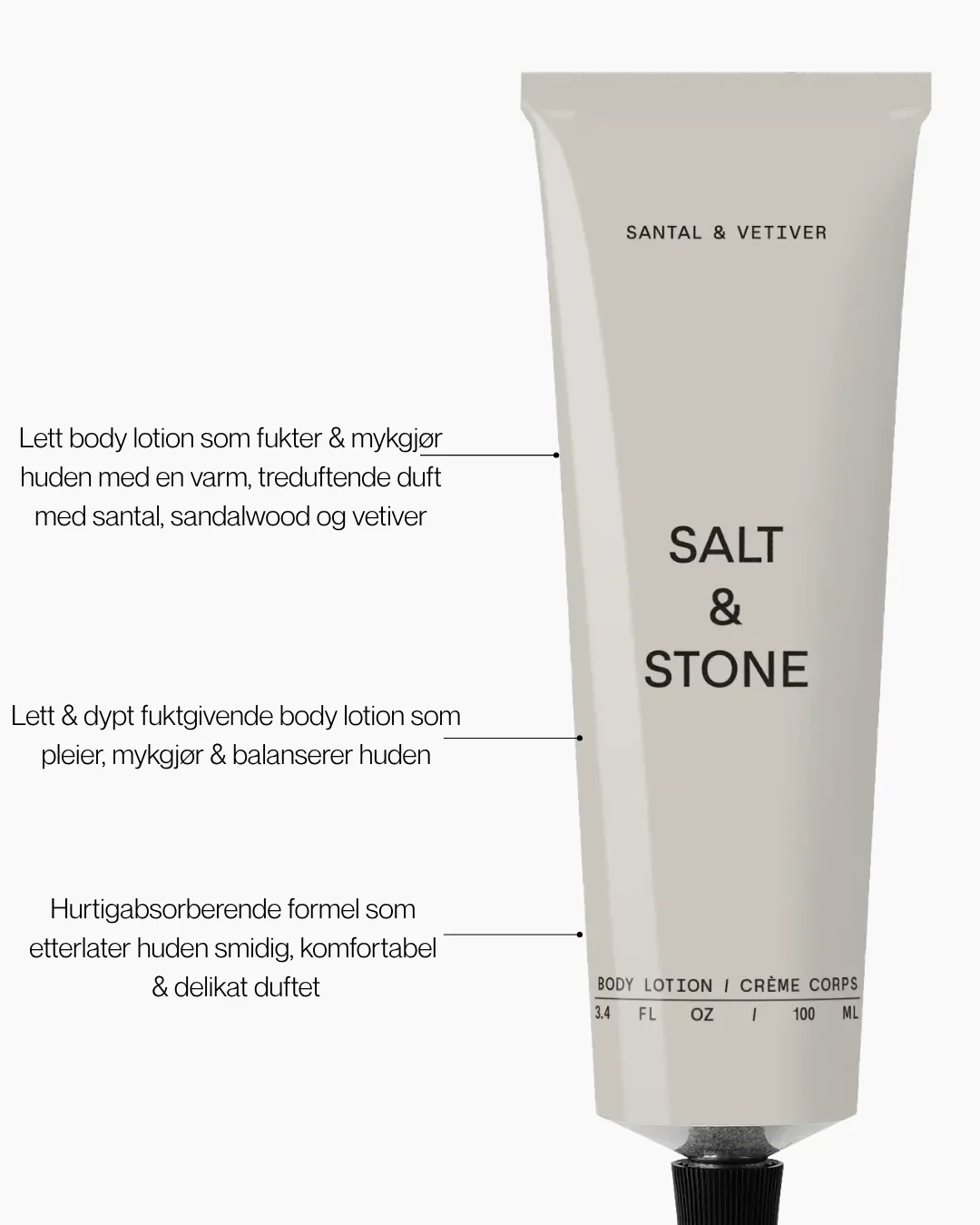 Salt & Stone Santal & Vetiver Body Lotion 100 ml – bilde 5